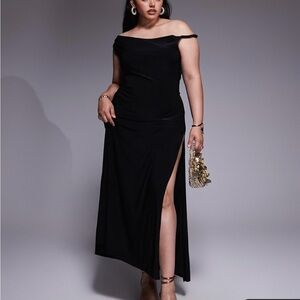 ASOS Curve Black One Shoulder Dress